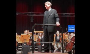 Cat disrupts live classical music concert